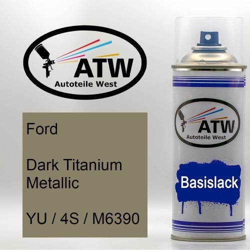 Ford, Dark Titanium Metallic, YU / 4S / M6390: 400ml Sprühdose, von ATW Autoteile West.